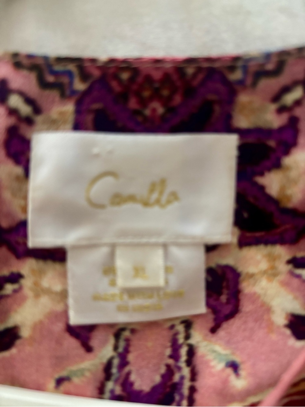 Camilla silk Paisley Short Sleeve dress - Pink & Purple - Picture 3 of 3